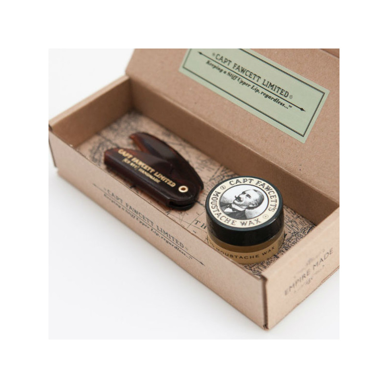 Capt Fawcett's Captain Fawcett's Extra Strong Sandelholz Schnurrbart Wachs & Kamm Etui Capt Fawcett's Captain Fawcett's Extra Strong Sandelholz Schnurrbart Wachs & Kamm Etui